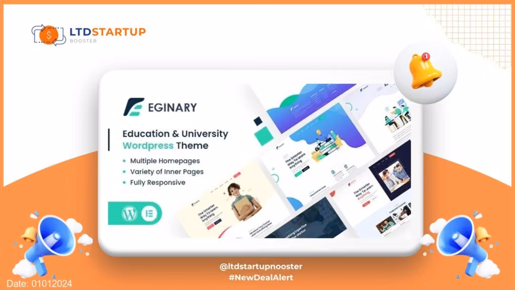 Eginary - Education & University WordPress Theme cover
