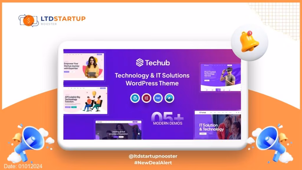 Techub – Technology & IT Solutions WordPress Theme cover