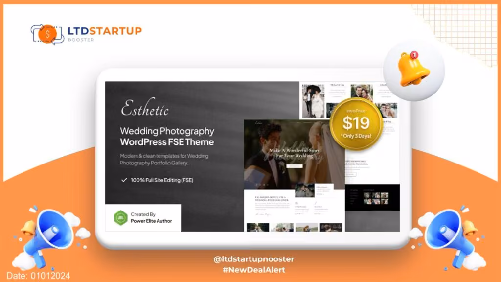 Esthetic - Wedding Photography FSE WordPress Theme cover