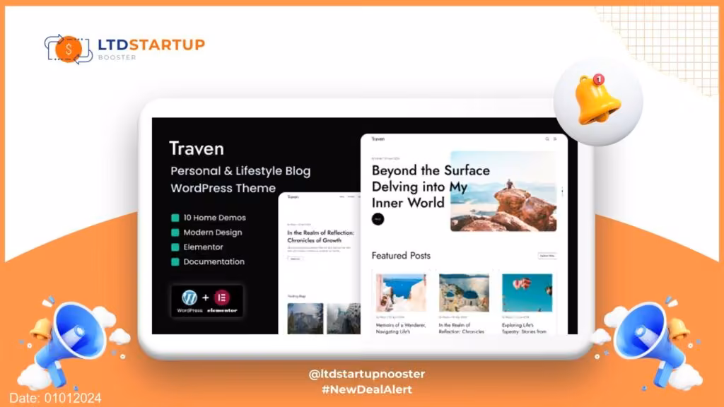Traven - Personal & Lifestyle Blog WordPress Theme cover