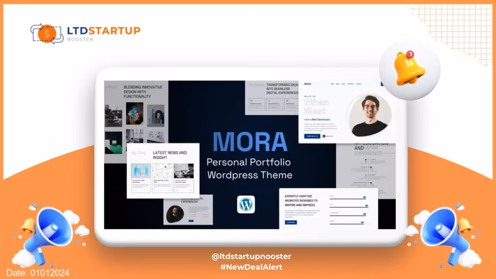 Mora - Personal Portfolio WordPress Theme cover