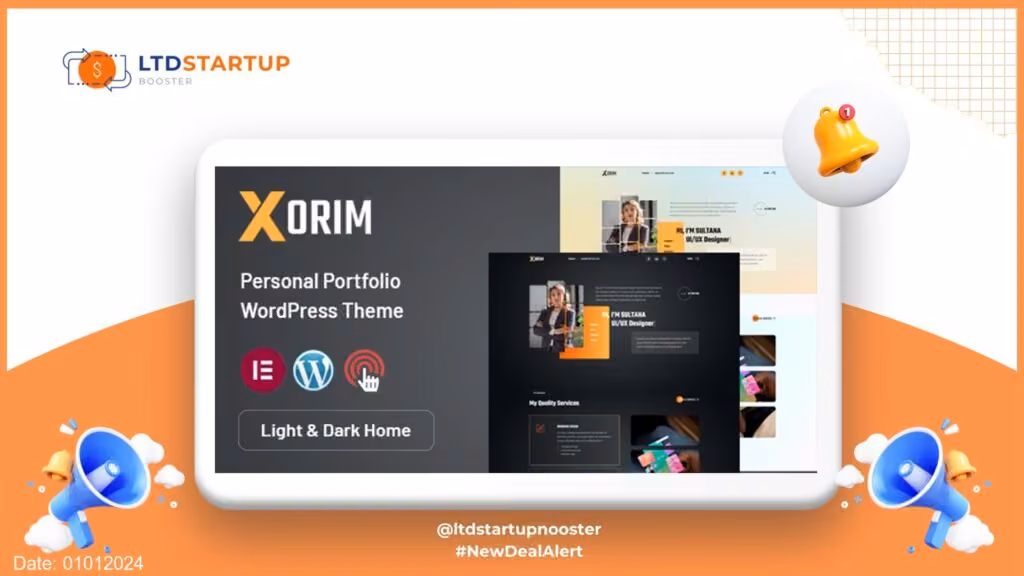 Xorim - Personal Portfolio WordPress Theme cover