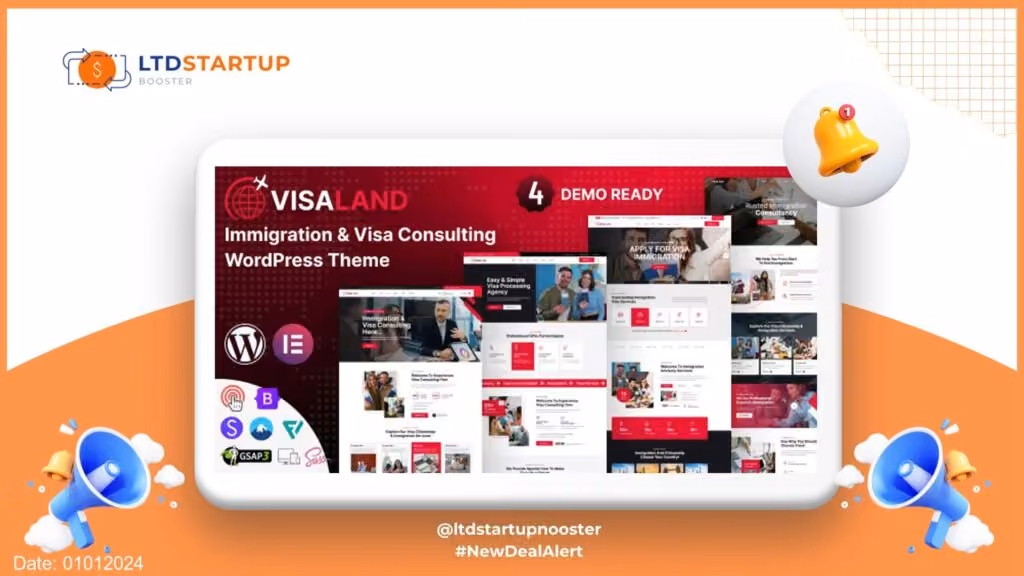 Visaland - Immigration and Visa Consulting WordPress Theme cover