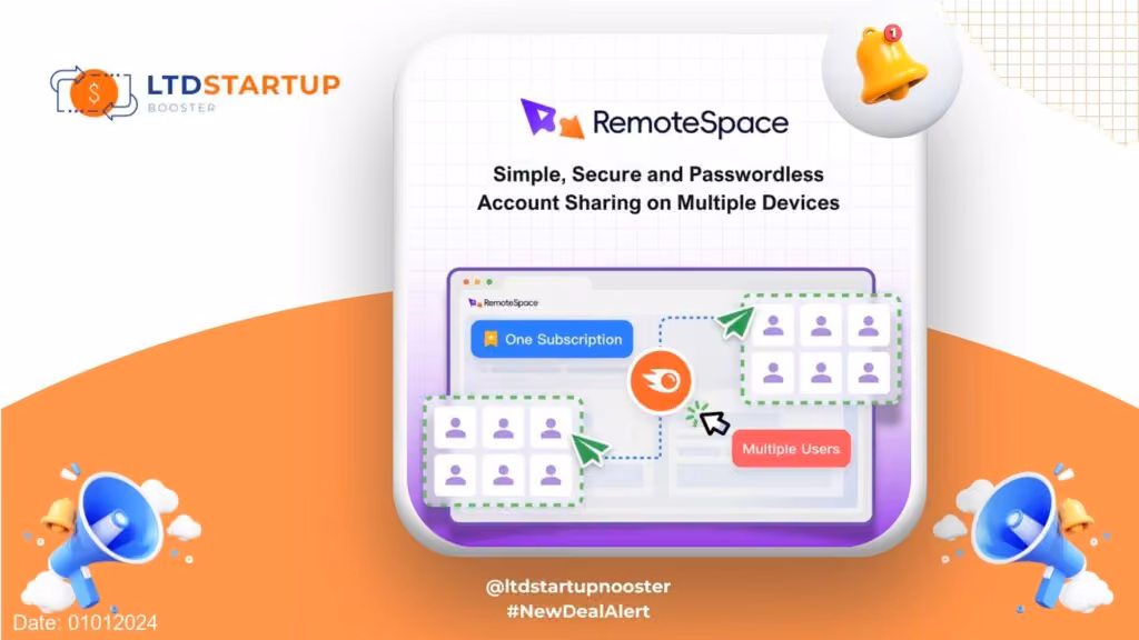New LTD Alert - RemoteSpace: Simply Share your Account with no password in just one-click cover