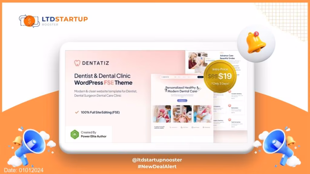 Dentatiz – Dentist & Dental Care Clinic FSE WordPress Theme cover