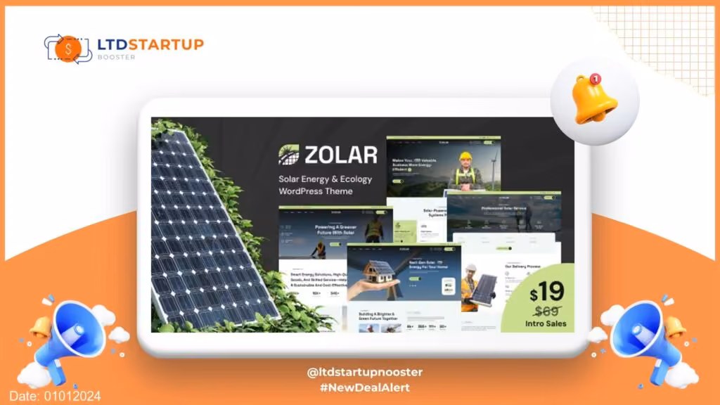 Zolar - Solar Energy WordPress Theme cover