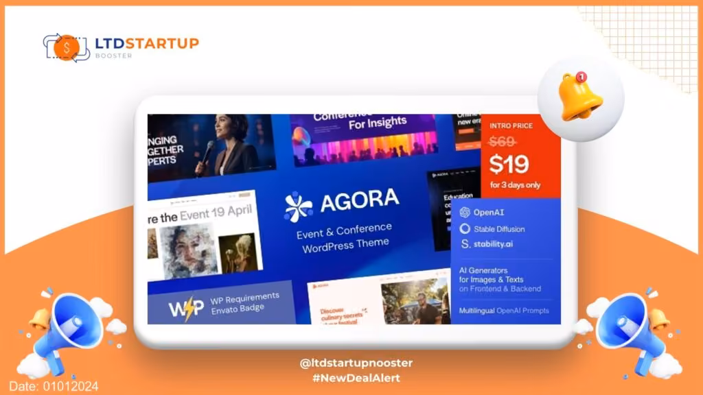 Agora — Event & Conference WordPress Theme cover