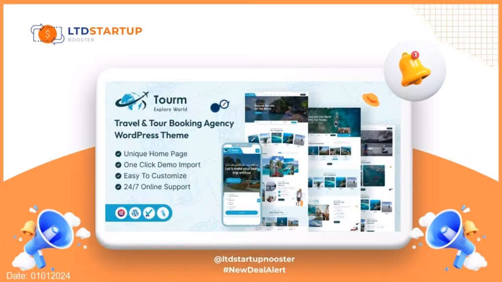 Tourm- Travel & Tour Booking Agency WordPress Theme cover