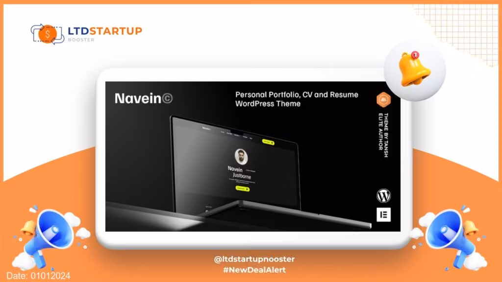 Navein - Personal Portfolio WordPress Theme cover