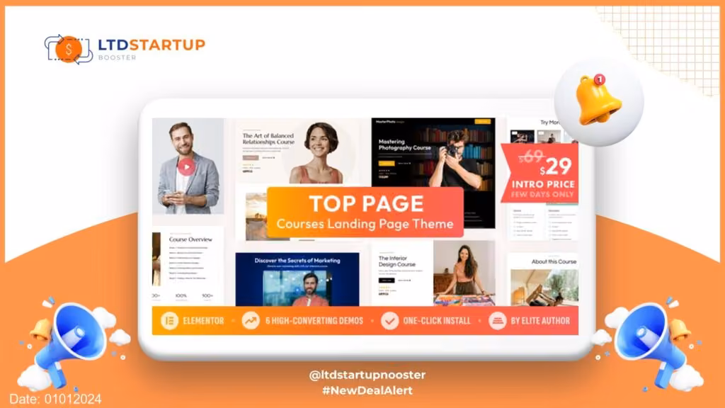 Top Page — Online Course Landing Page WordPress Theme cover